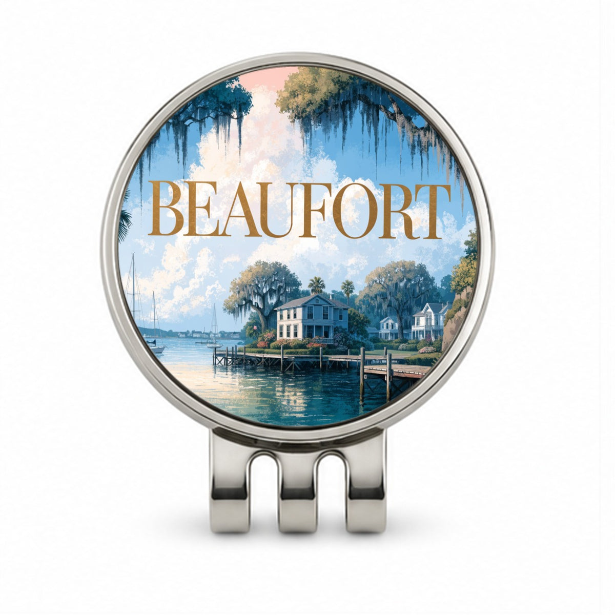 Beaufort South Carolina Travel Golf Hat Clip with Ball Marker