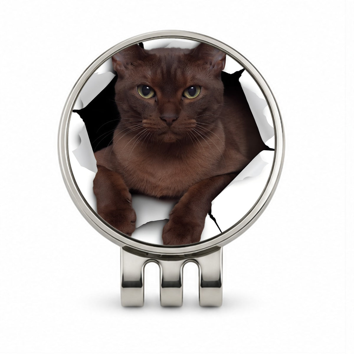 Burmese Cat Breakout Golf Hat Clip with Ball Marker
