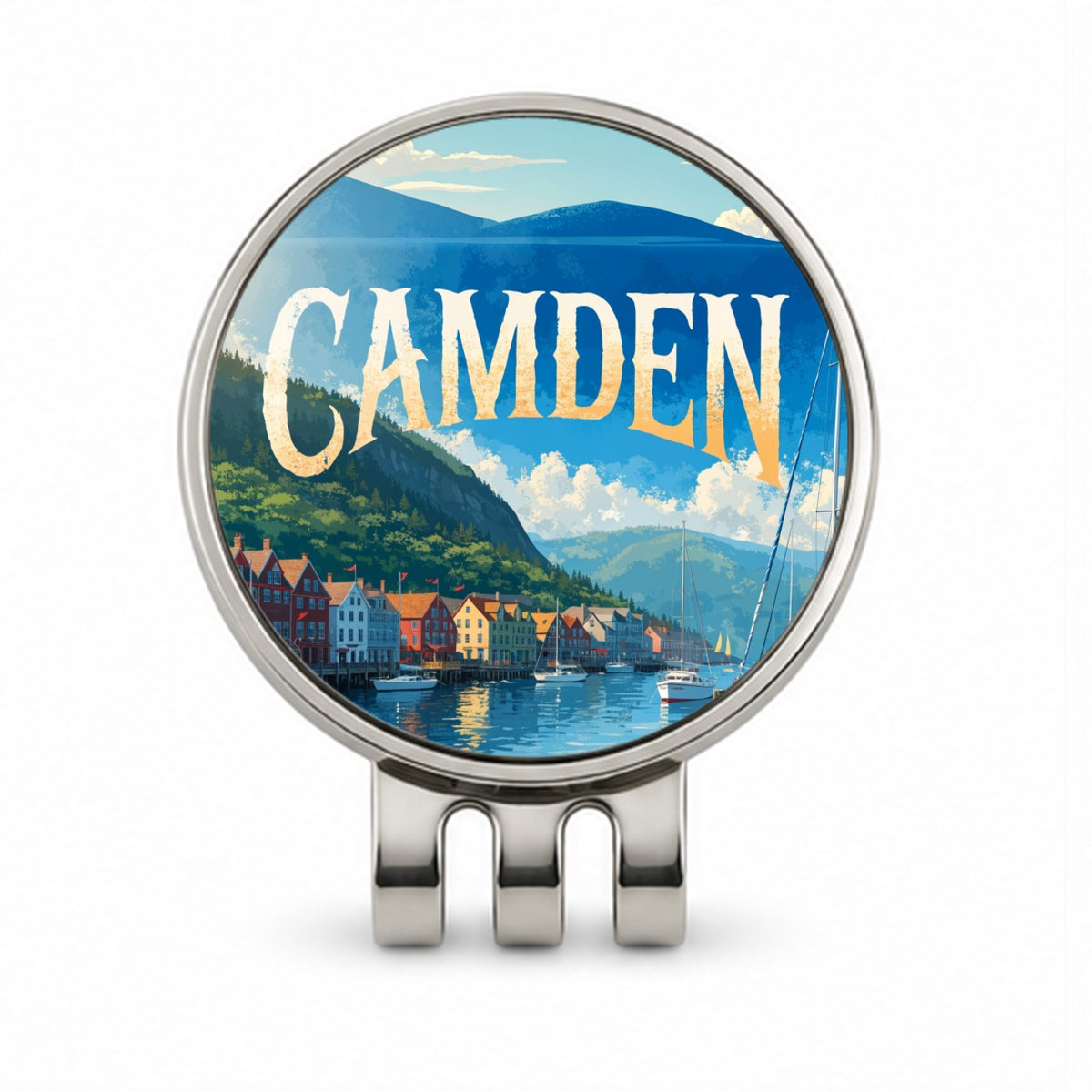 Camden Maine Travel Golf Hat Clip with Ball Marker
