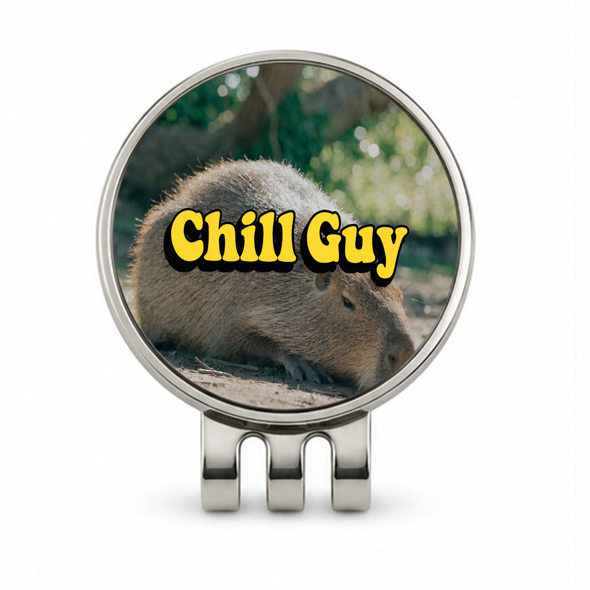 Chill Guy Capybara Funny Golf Hat Clip with Ball Marker