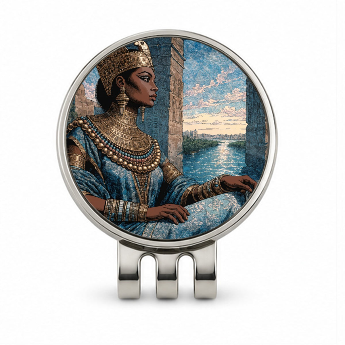 Cleopatra Egyptian Queen Golf Hat Clip with Ball Marker