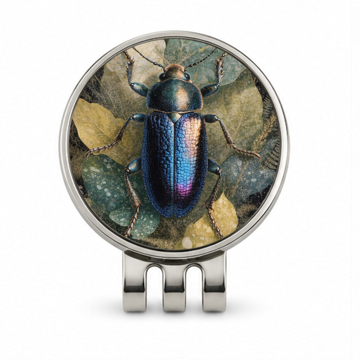 Colorful Beetle Top Down Golf Hat Clip with Ball Marker