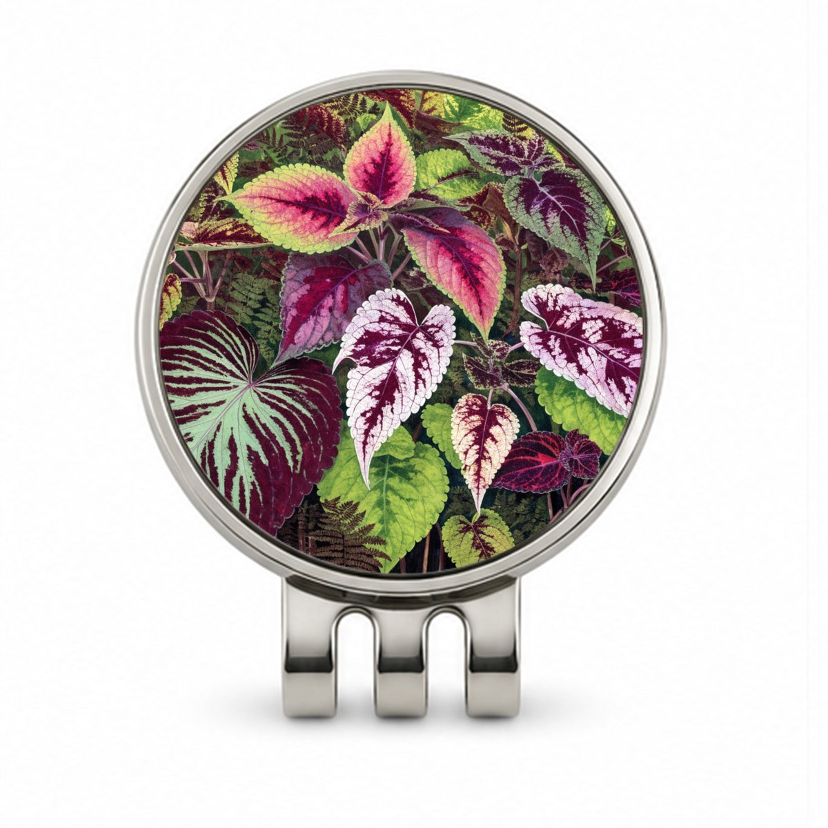 Colorful Coleus Garden Golf Hat Clip with Ball Marker