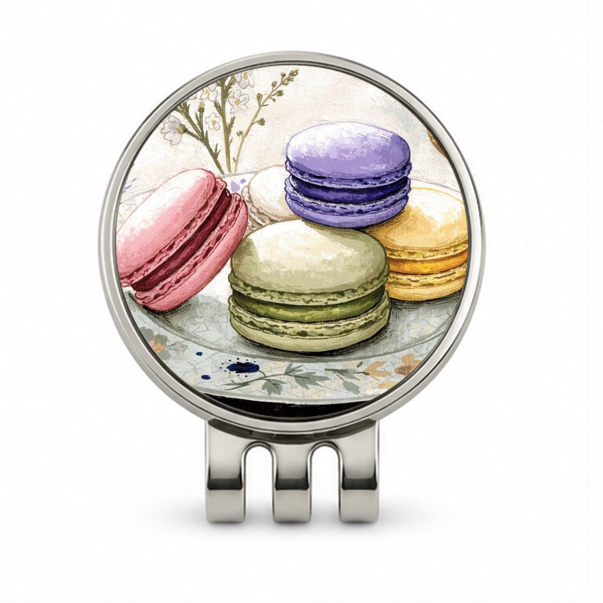 Colorful Macaron Patisserie Golf Hat Clip with Ball Marker