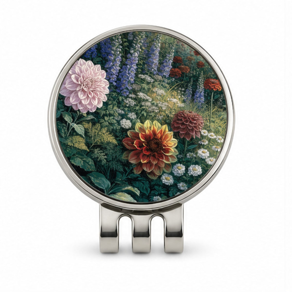 Cut Flower Cottage Garden Golf Hat Clip with Ball Marker
