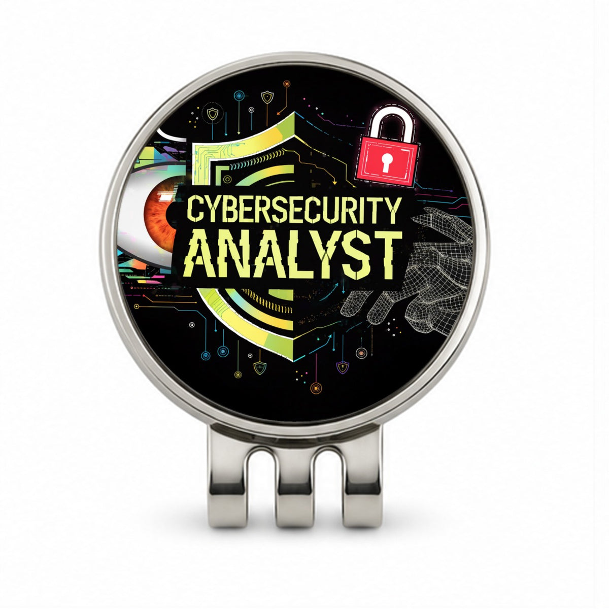 Cybersecurity Analyst Golf Hat Clip with Ball Marker