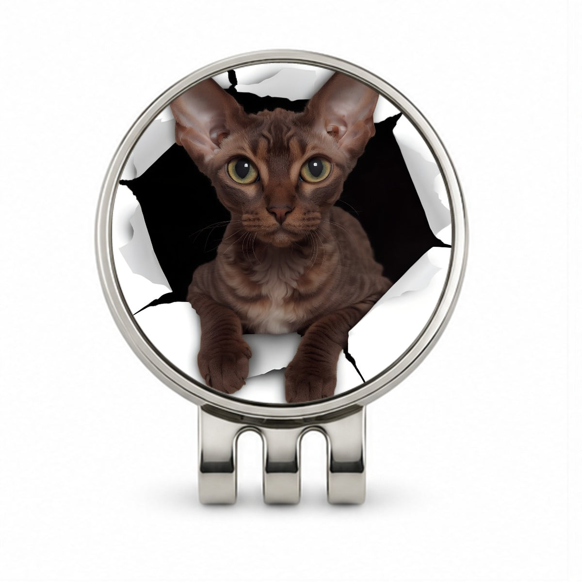 Devon Rex Cat Breakout Golf Hat Clip with Ball Marker