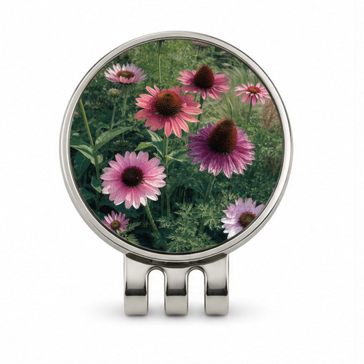 Echinacea Coneflower Garden Golf Hat Clip with Ball Marker