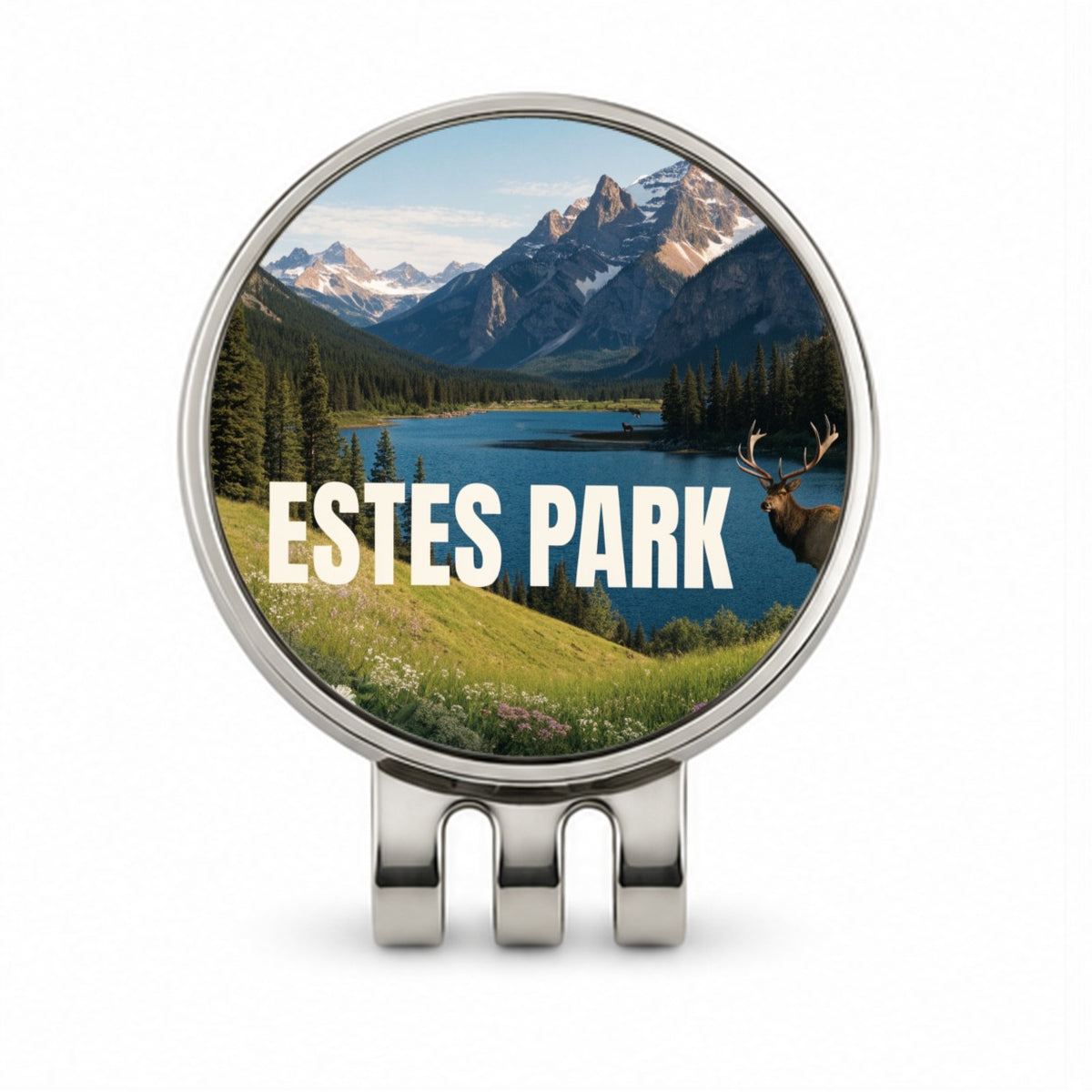 Estes Park Colorado Travel Golf Hat Clip with Ball Marker