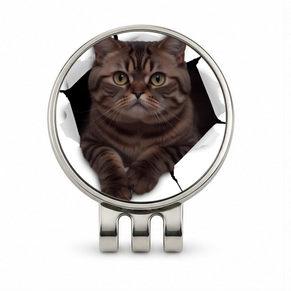 Exotic Shorthair Cat Breakout Golf Hat Clip with Ball Marker