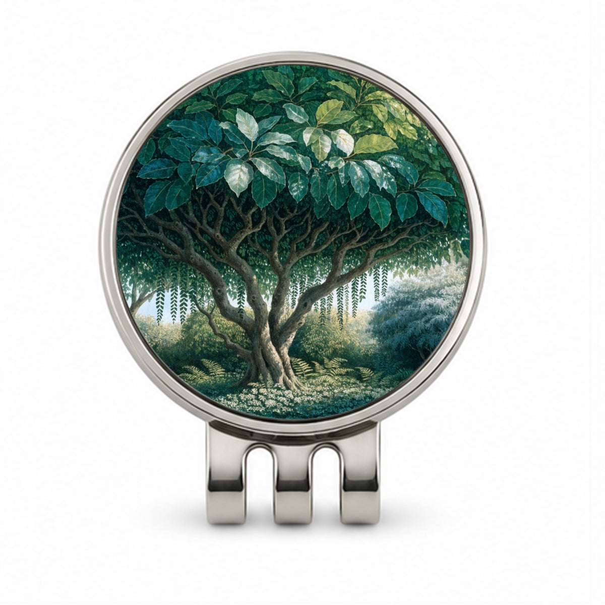 Ficus Tree Botanical Golf Hat Clip with Ball Marker
