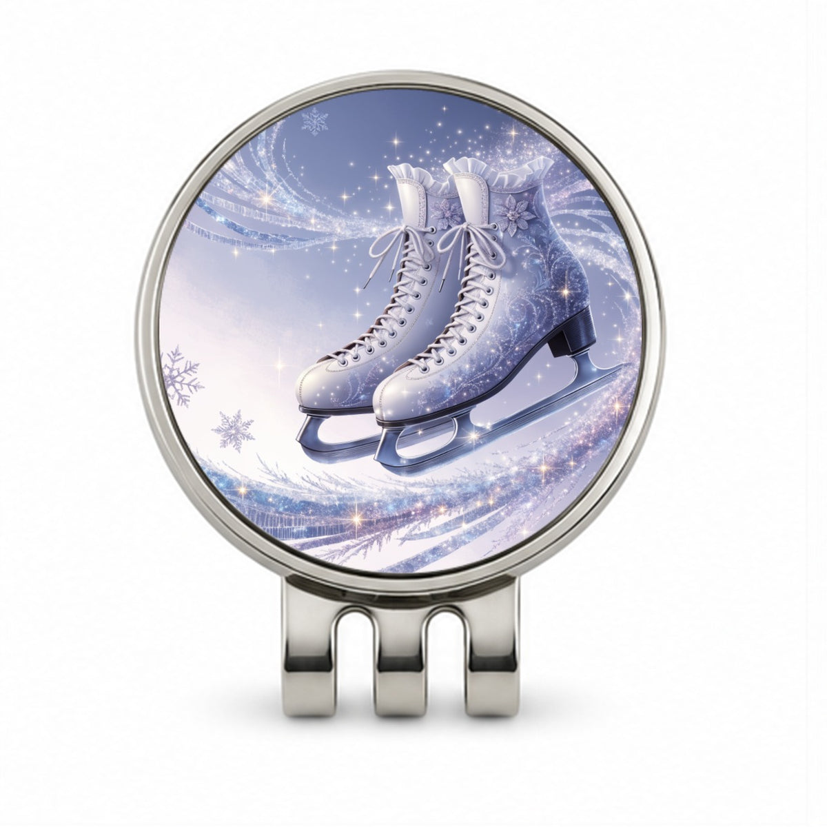 Figure Skating Ice Skates Elegant Golf Hat Clip with Ball Marker
