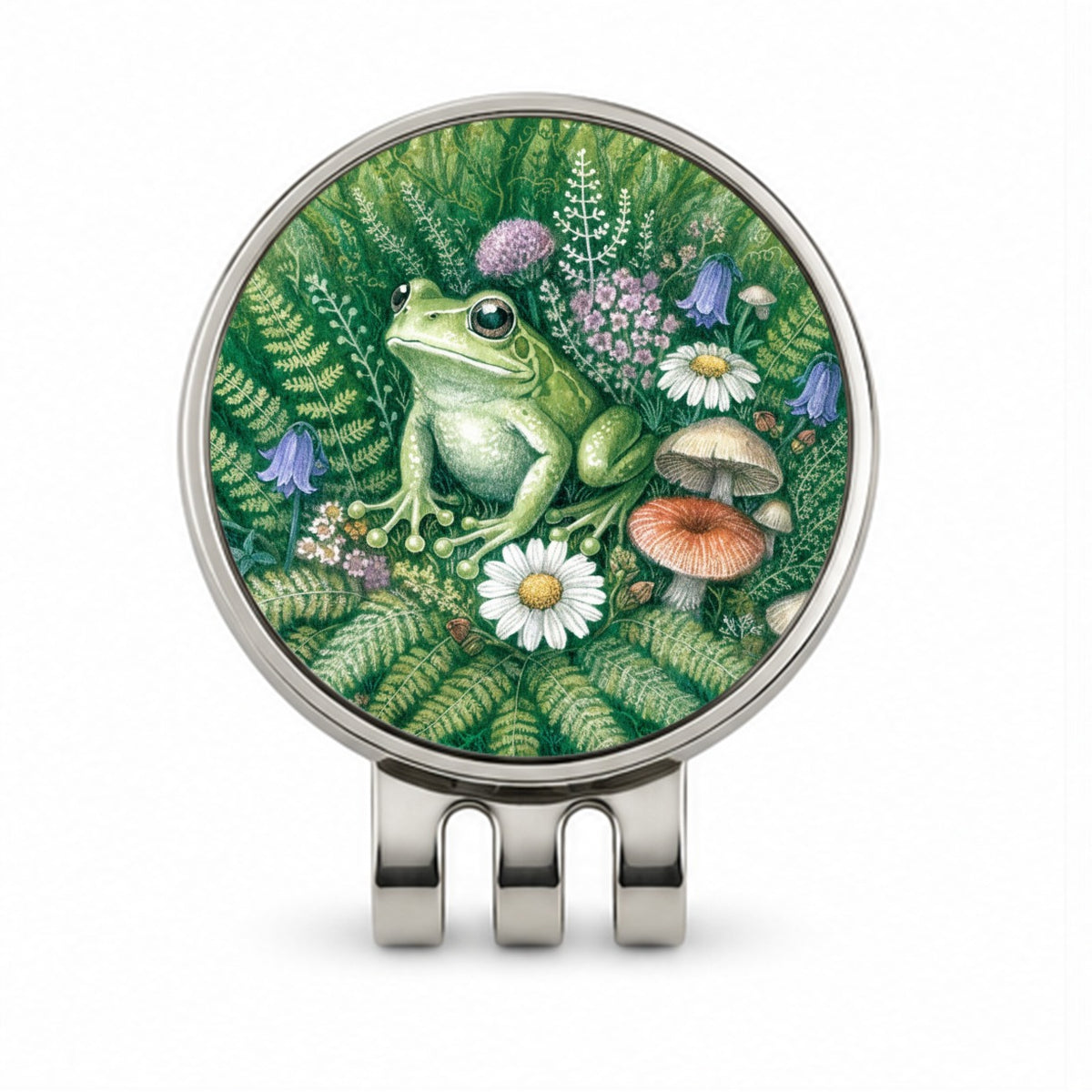 Frog Wildflower Garden Golf Hat Clip with Ball Marker