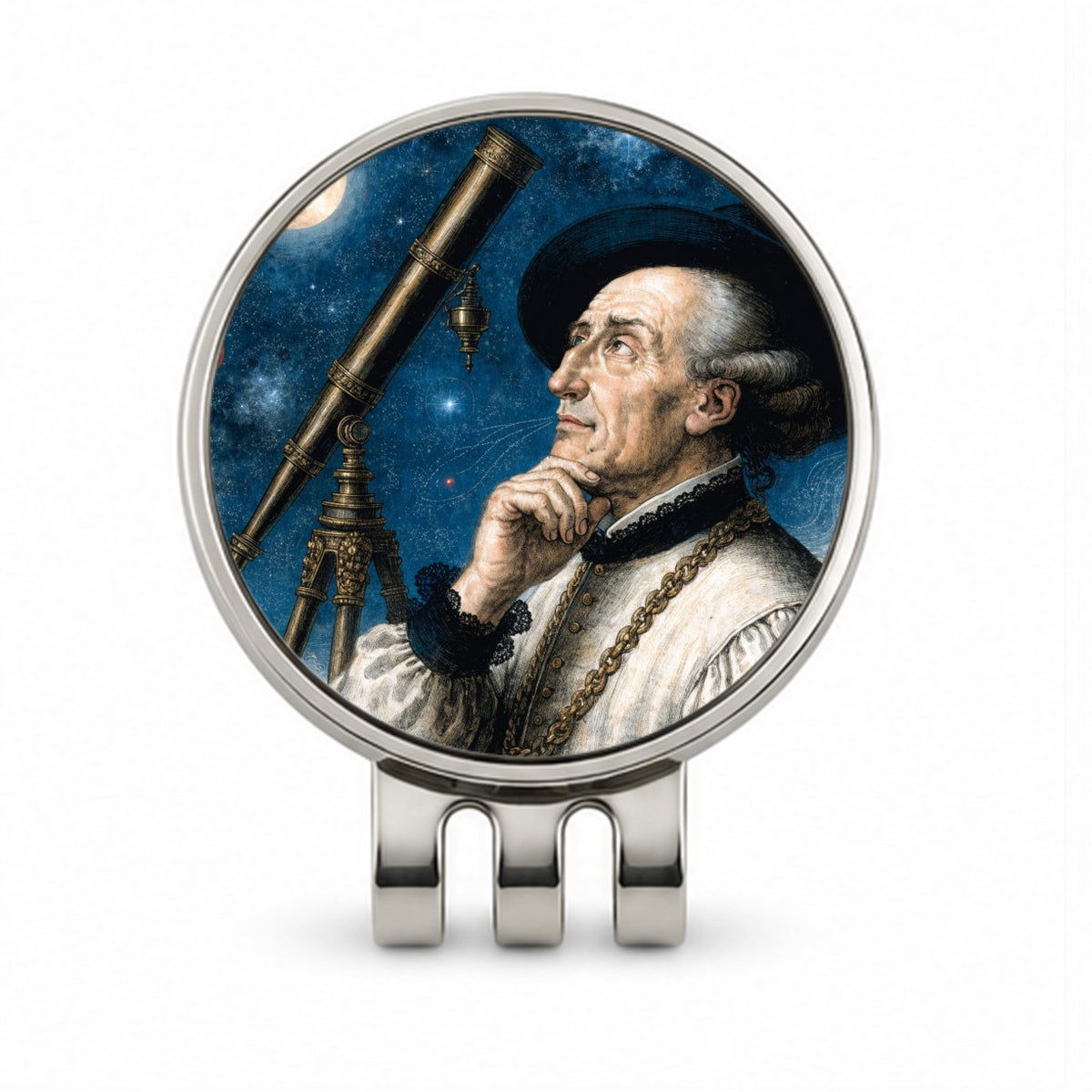 Galileo Galilei Astronomer Golf Hat Clip with Ball Marker