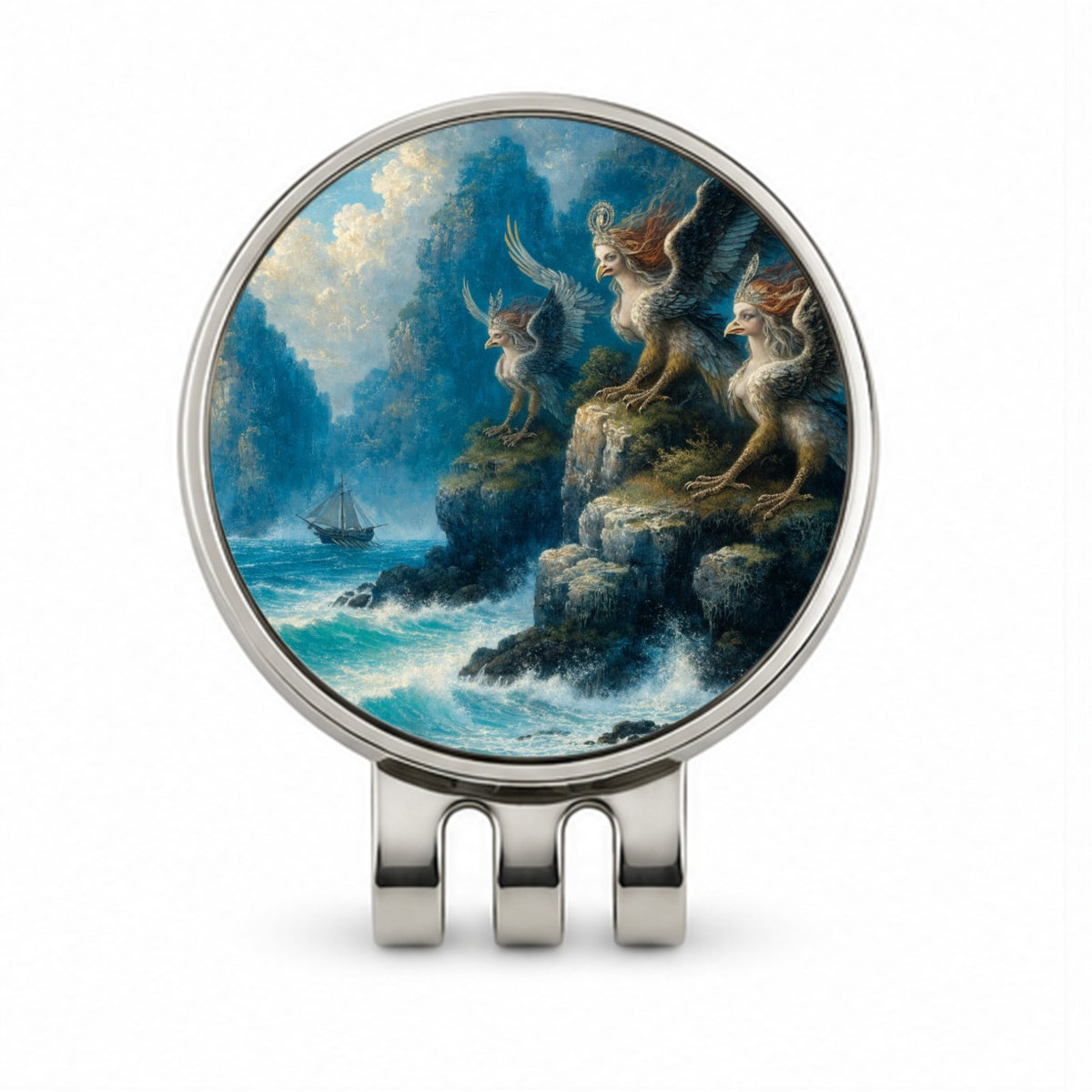 Greek Mythology Sirens Golf Hat Clip with Ball Marker