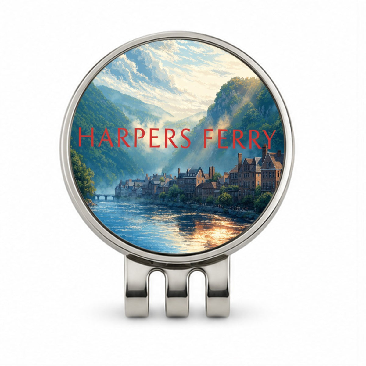 Harpers Ferry West Virginia Travel Golf Hat Clip with Ball Marker