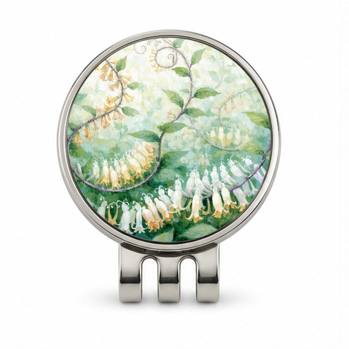 Honeysuckle Flowering Vine Golf Hat Clip with Ball Marker
