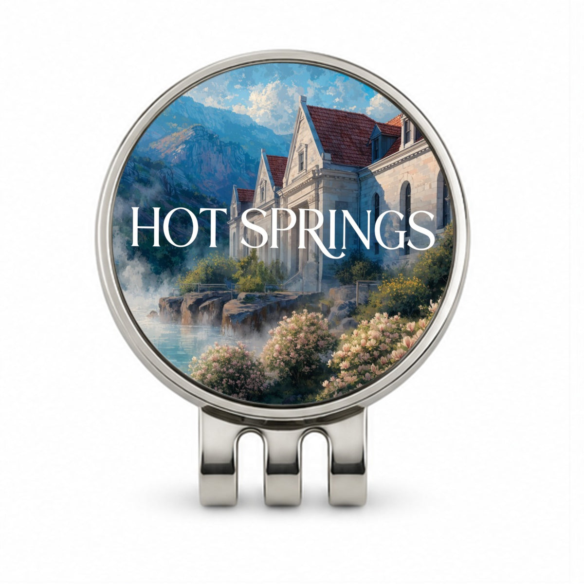 Hot Springs Arkansas Travel Golf Hat Clip with Ball Marker