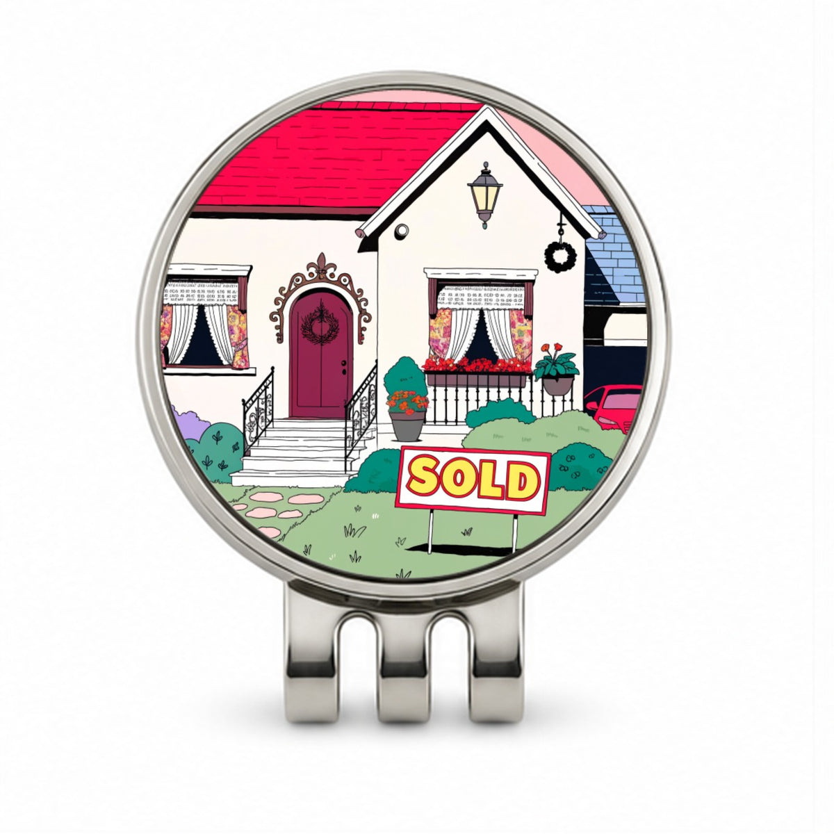 House Sold Realtor Real Estate Golf Hat Clip with Ball Marker