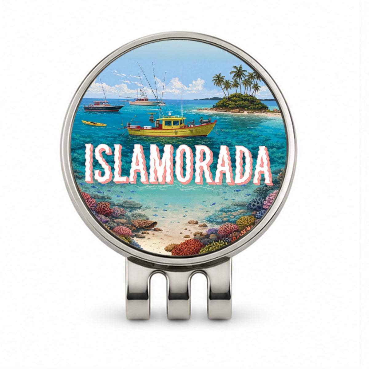 Islamorada Florida Travel Golf Hat Clip with Ball Marker