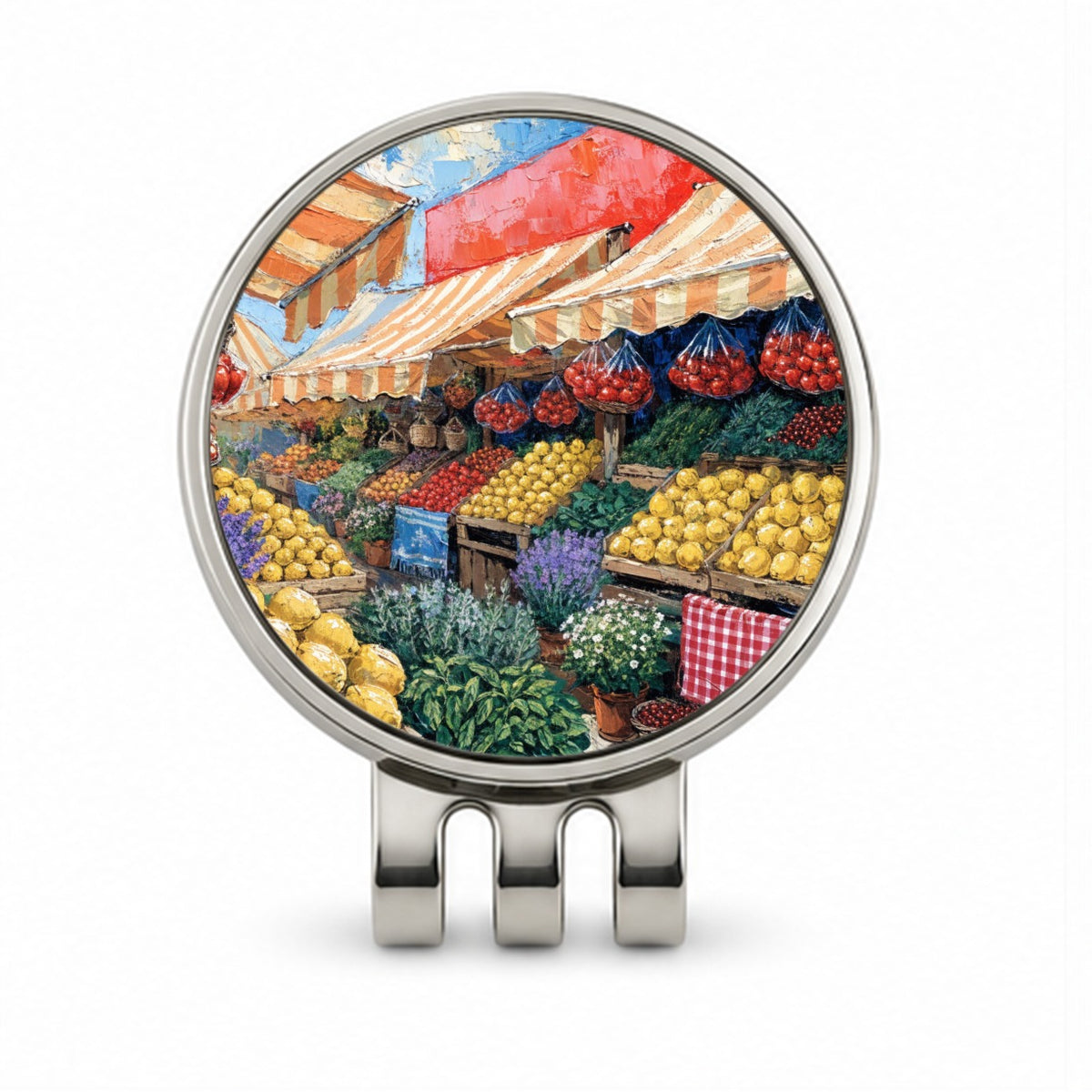 Italian Market Summer Golf Hat Clip with Ball Marker