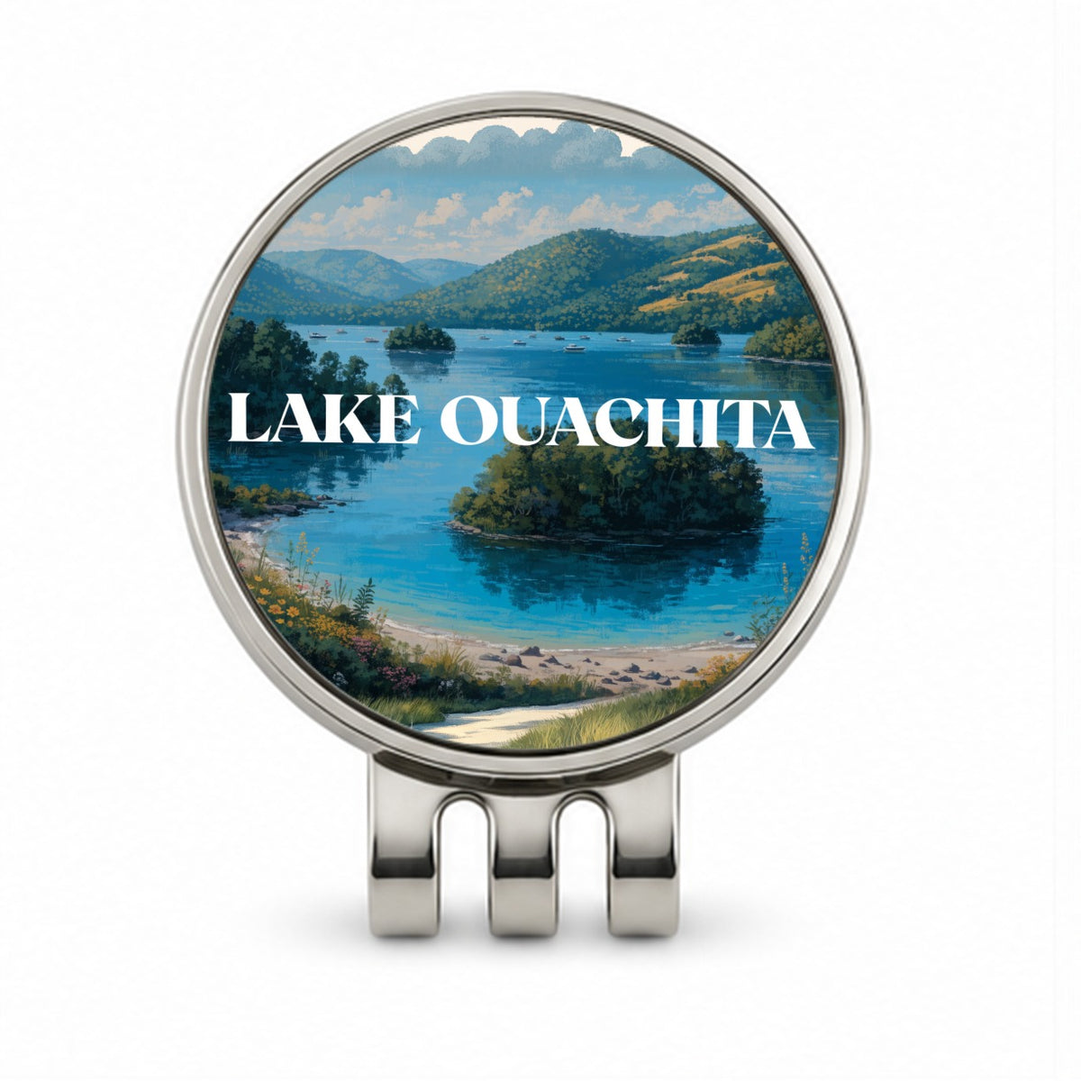 Lake Ouachita Arkansas Travel Golf Hat Clip with Ball Marker