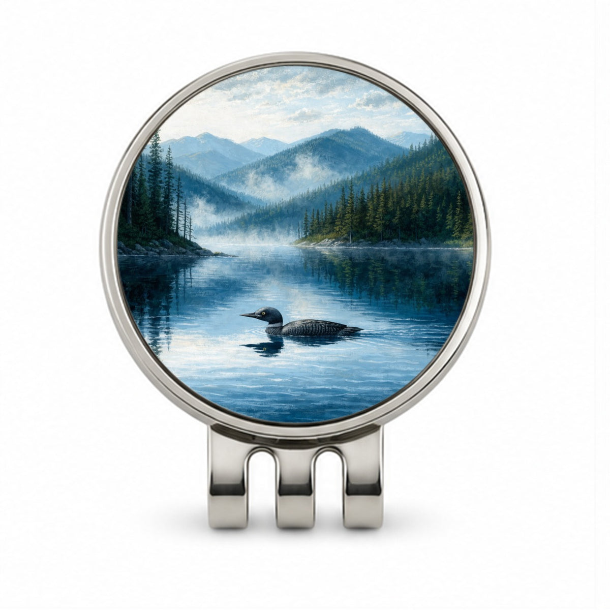 Loon Mountain Lake Golf Hat Clip with Ball Marker