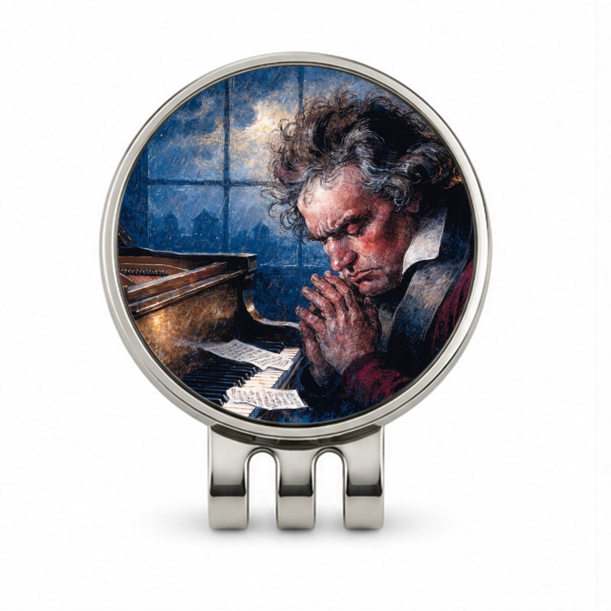Ludwig Van Beethoven Composer Golf Hat Clip with Ball Marker