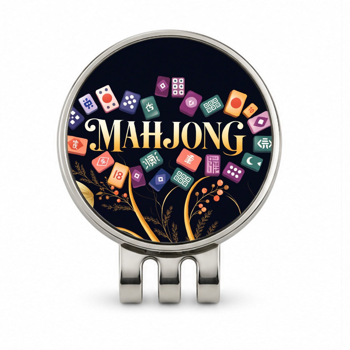 Mahjong Game Tiles Elegant Golf Hat Clip with Ball Marker