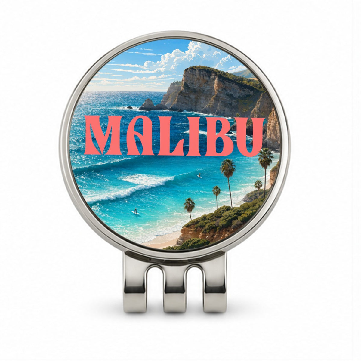 Malibu California Travel Golf Hat Clip with Ball Marker
