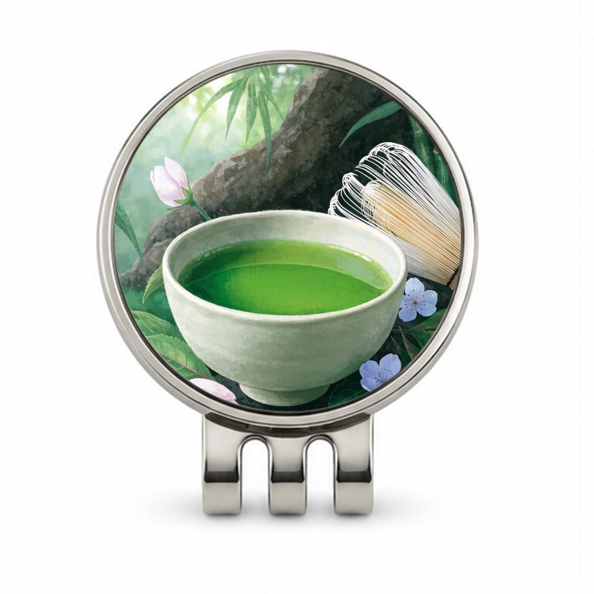 Matcha Tea Garden Golf Hat Clip with Ball Marker