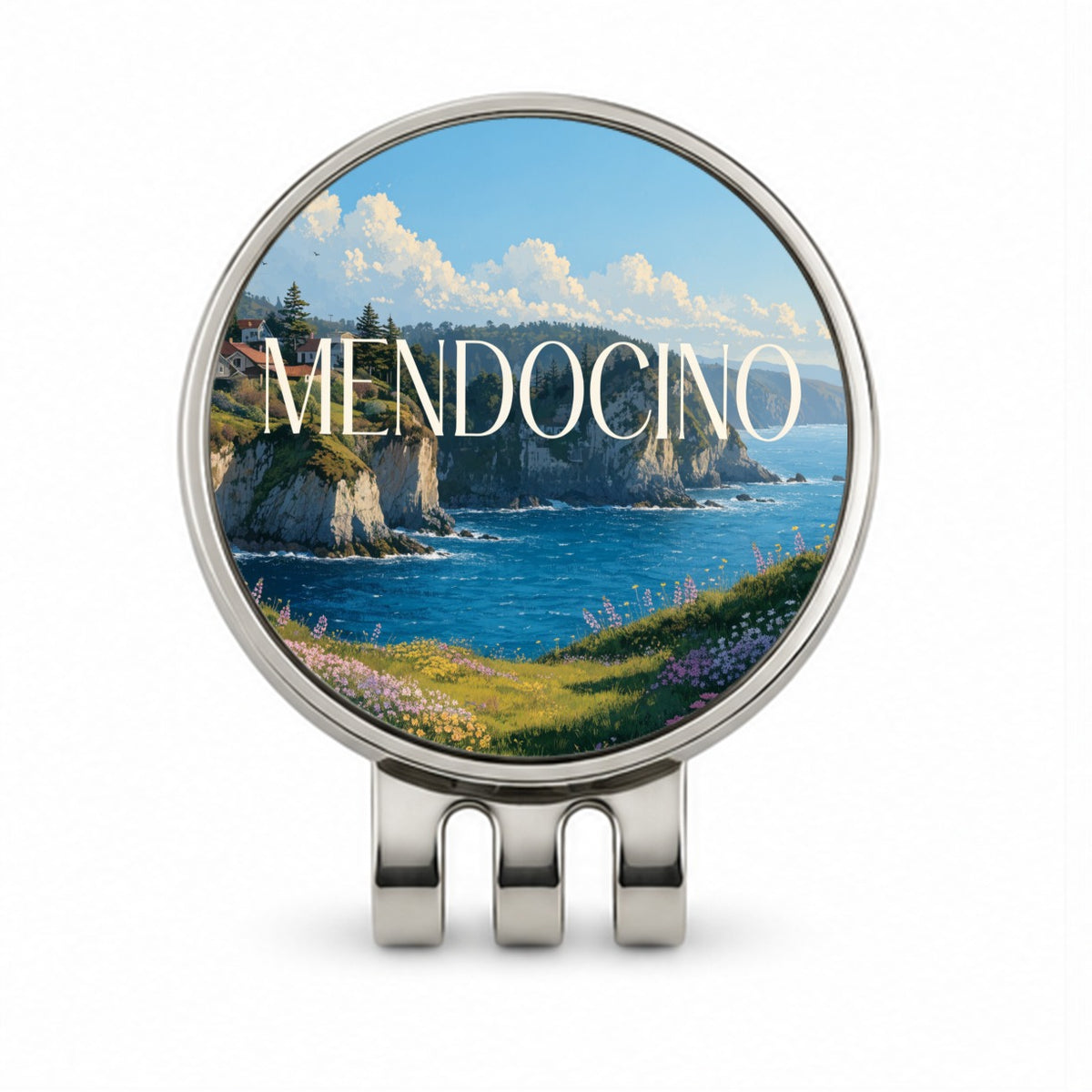 Mendocino California Golf Hat Clip with Ball Marker