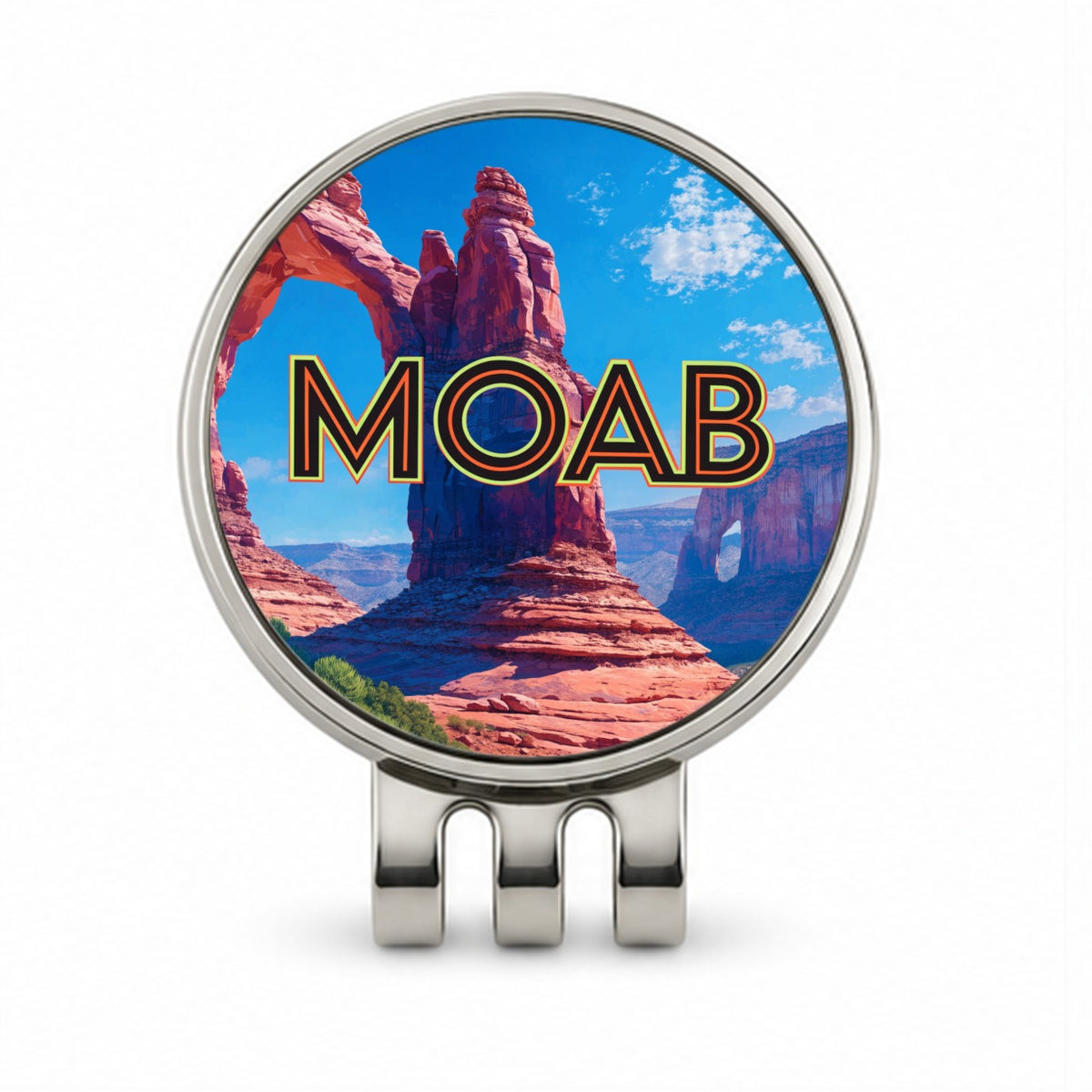 Moab Utah Travel Golf Hat Clip with Ball Marker
