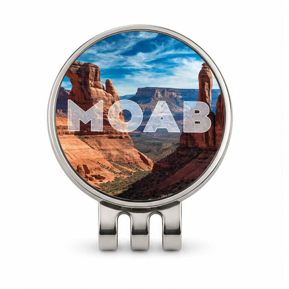 Moab Utah Golf Hat Clip with Ball Marker