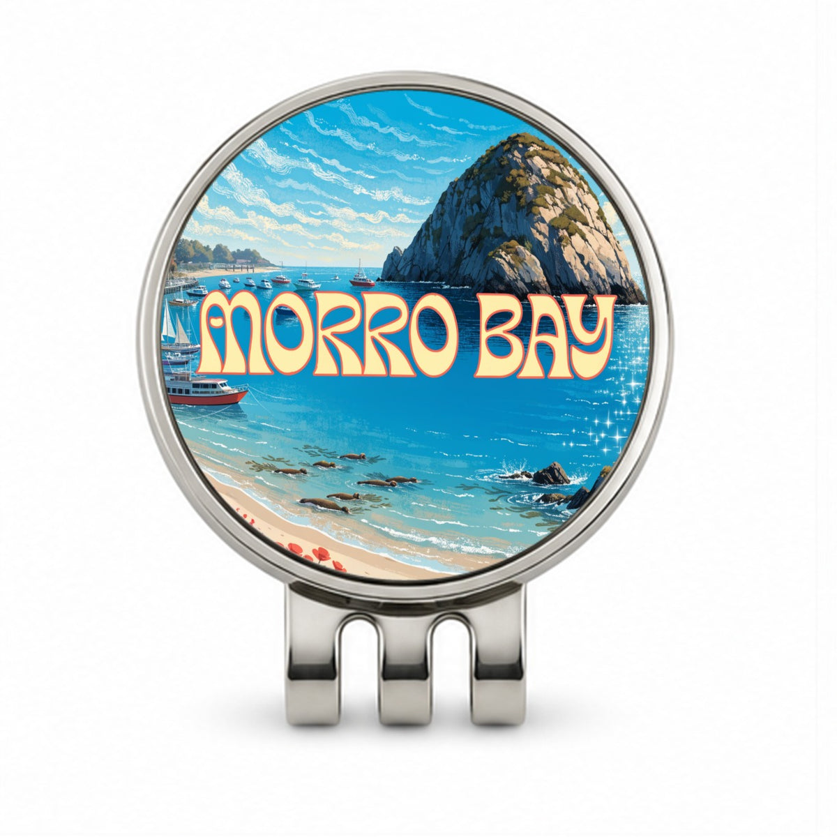 Morro Bay California Travel Golf Hat Clip with Ball Marker