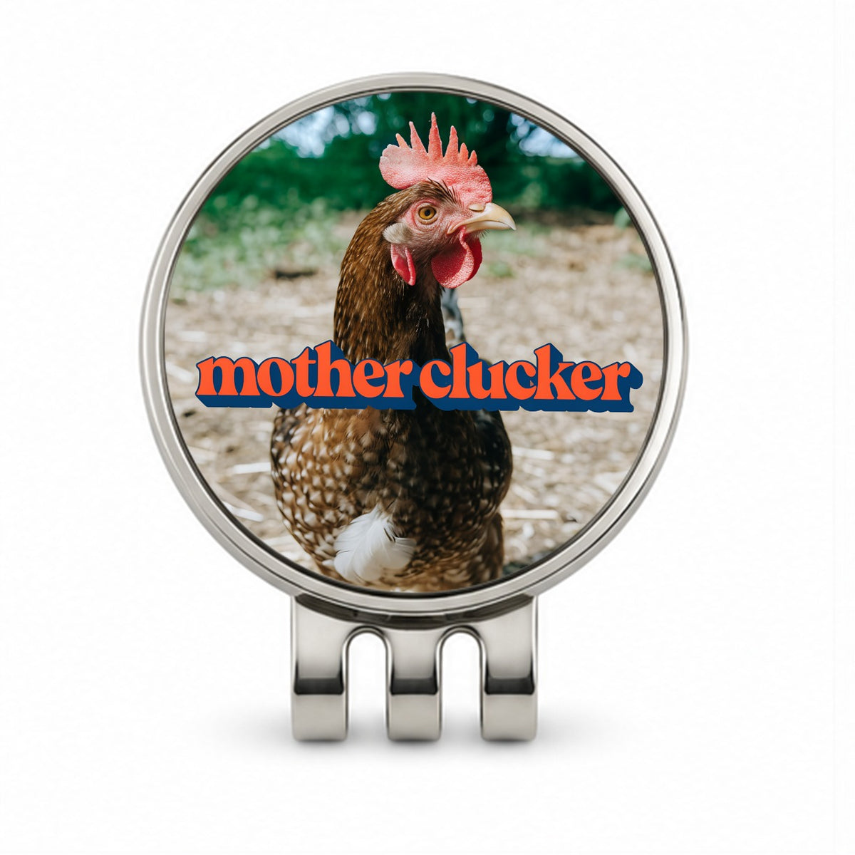 Mother Clucker Chicken Funny Golf Hat Clip with Ball Marker