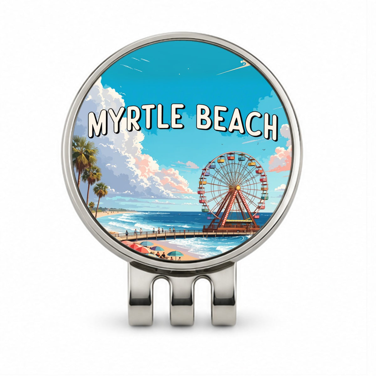 Myrtle Beach South Carolina Travel Golf Hat Clip with Ball Marker
