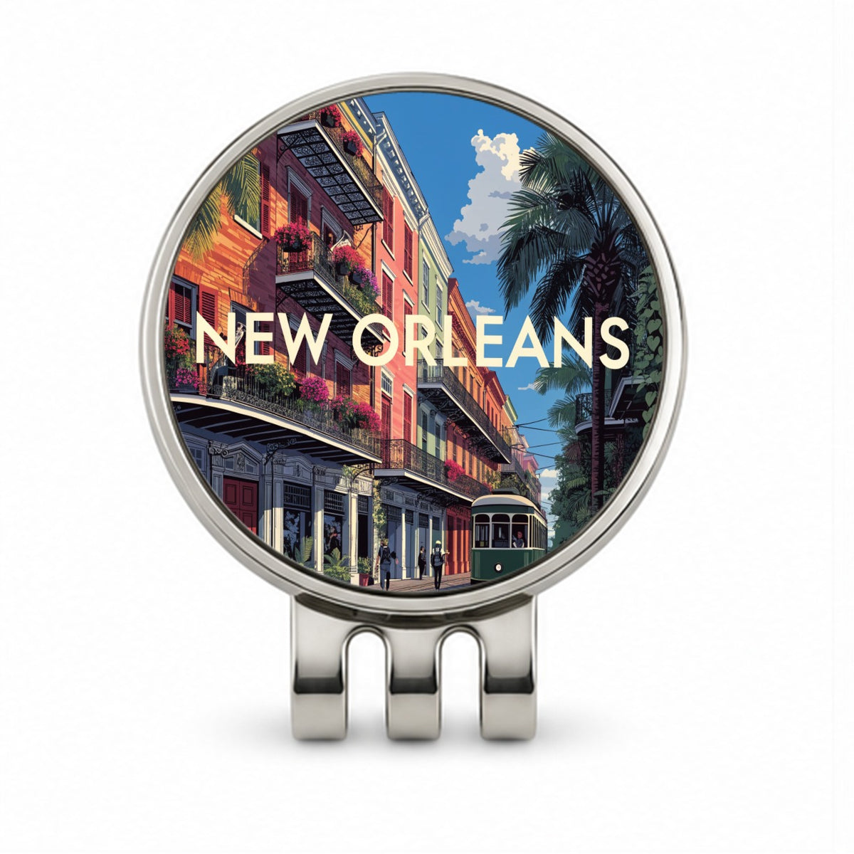 New Orleans Louisiana Travel Golf Hat Clip with Ball Marker