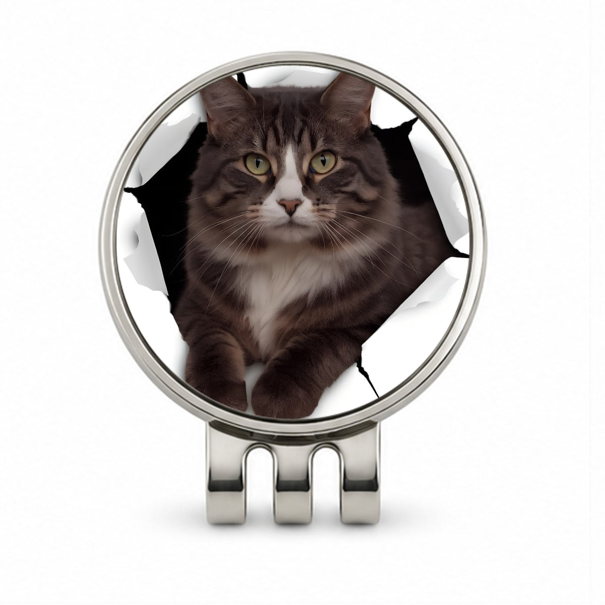 Norwegian Forest Cat Breakout Golf Hat Clip with Ball Marker