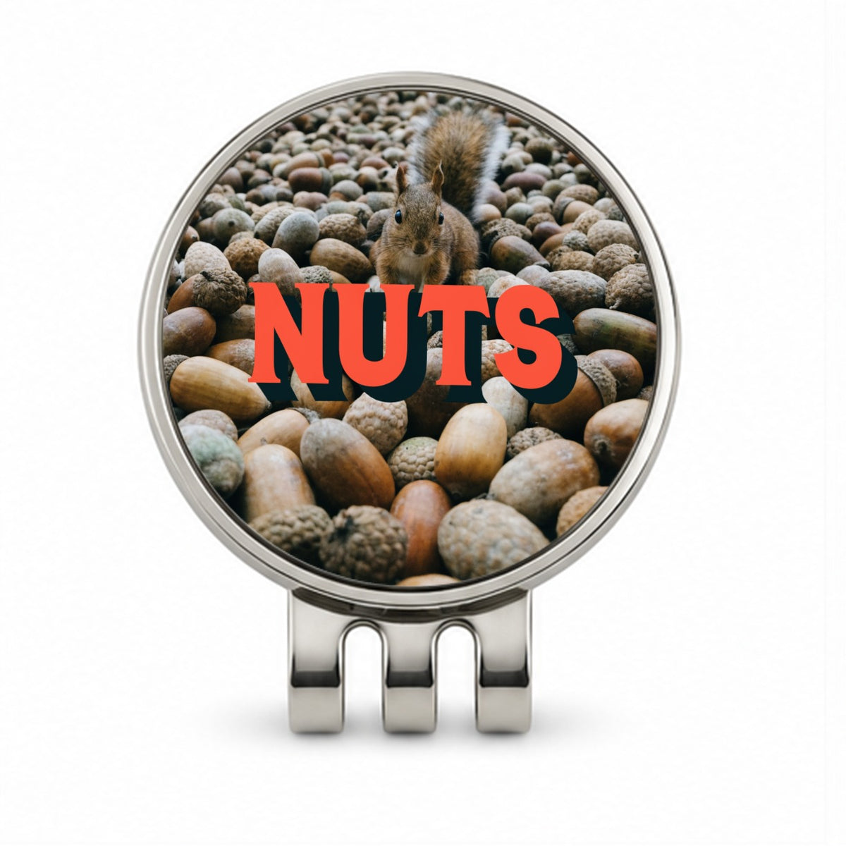 Nuts Funny Squirrel Photo Golf Hat Clip with Ball Marker