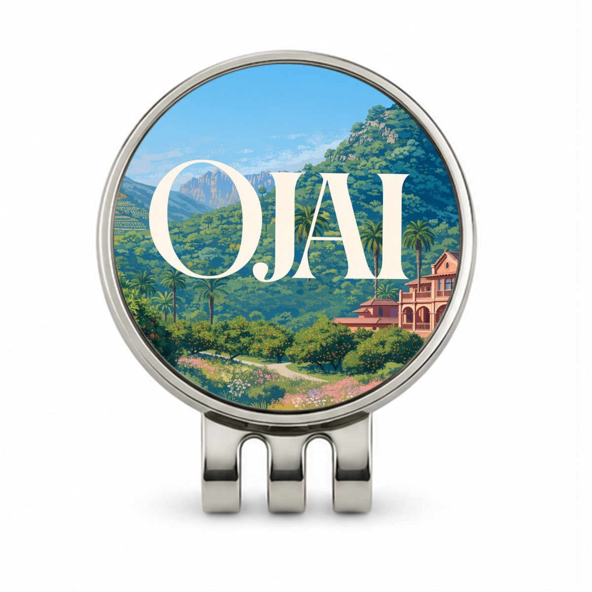 Ojai California Travel Golf Hat Clip with Ball Marker