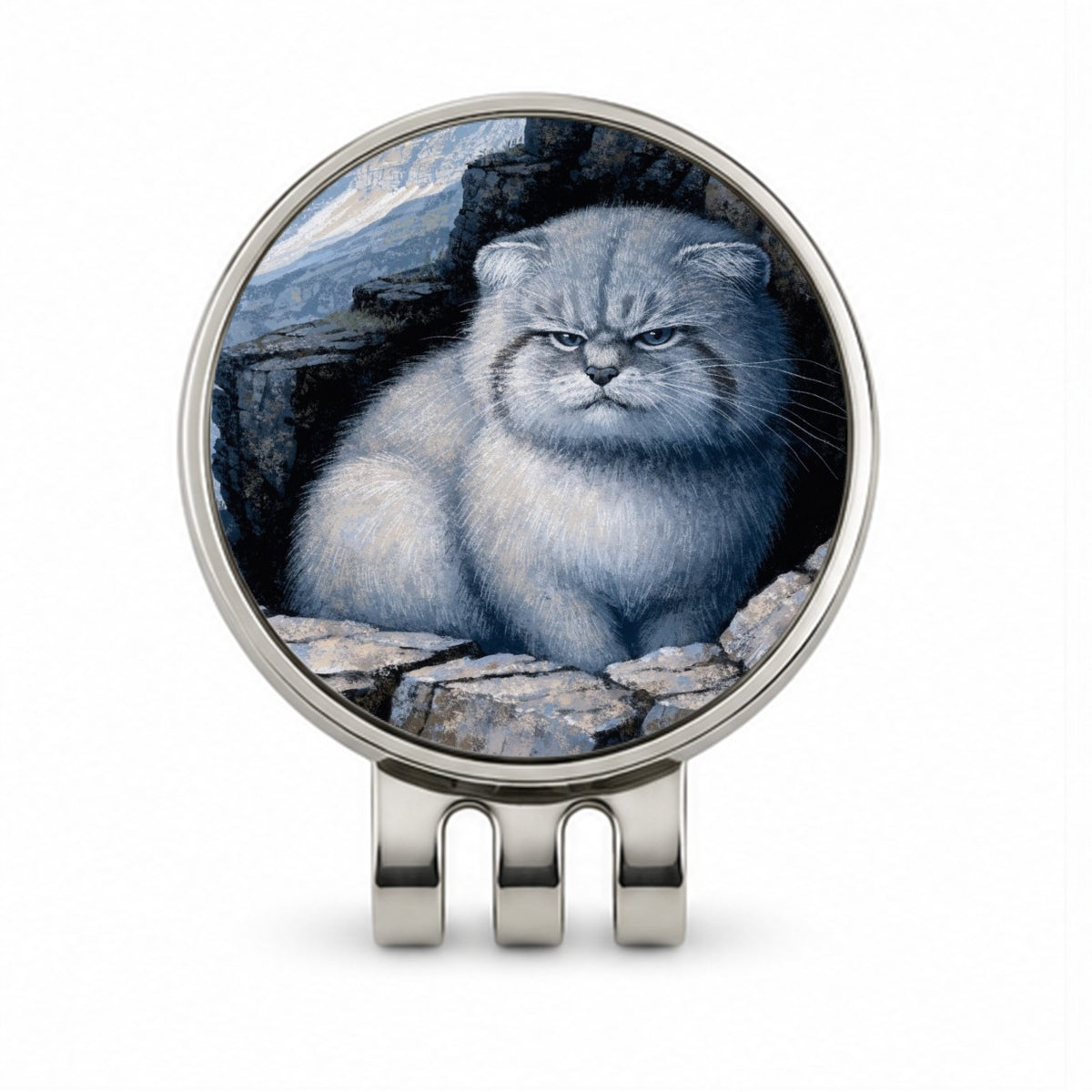 Pallas Cat Mountains Golf Hat Clip with Ball Marker