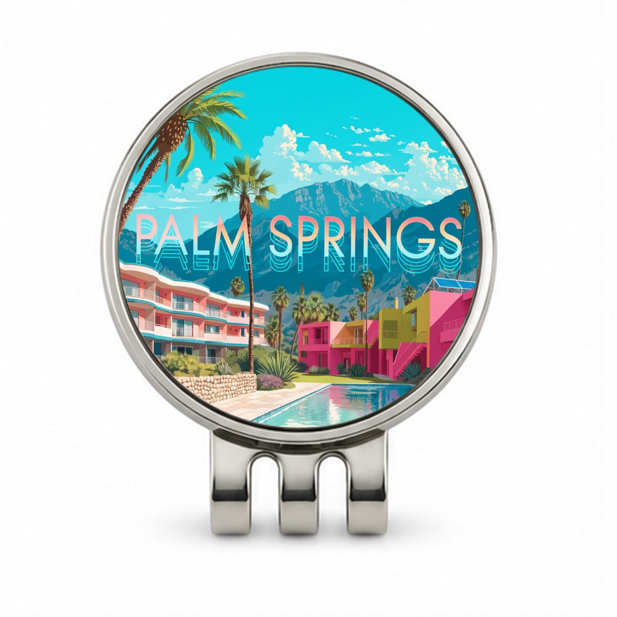 Palm Springs California Travel Golf Hat Clip with Ball Marker