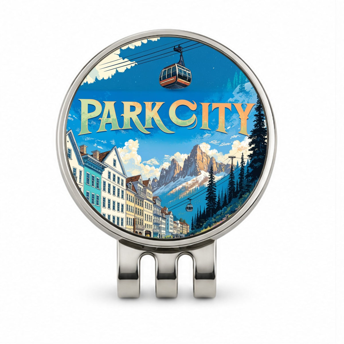 Park City Utah Travel Golf Hat Clip with Ball Marker