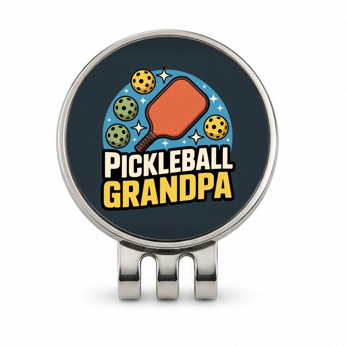 Pickleball Grandpa Golf Hat Clip with Ball Marker