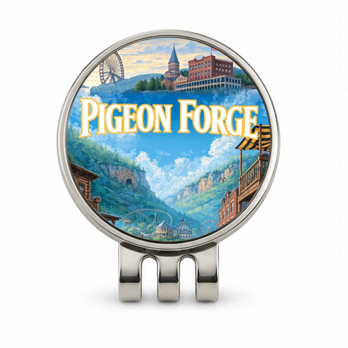 Pigeon Forge Tennessee Travel Golf Hat Clip with Ball Marker