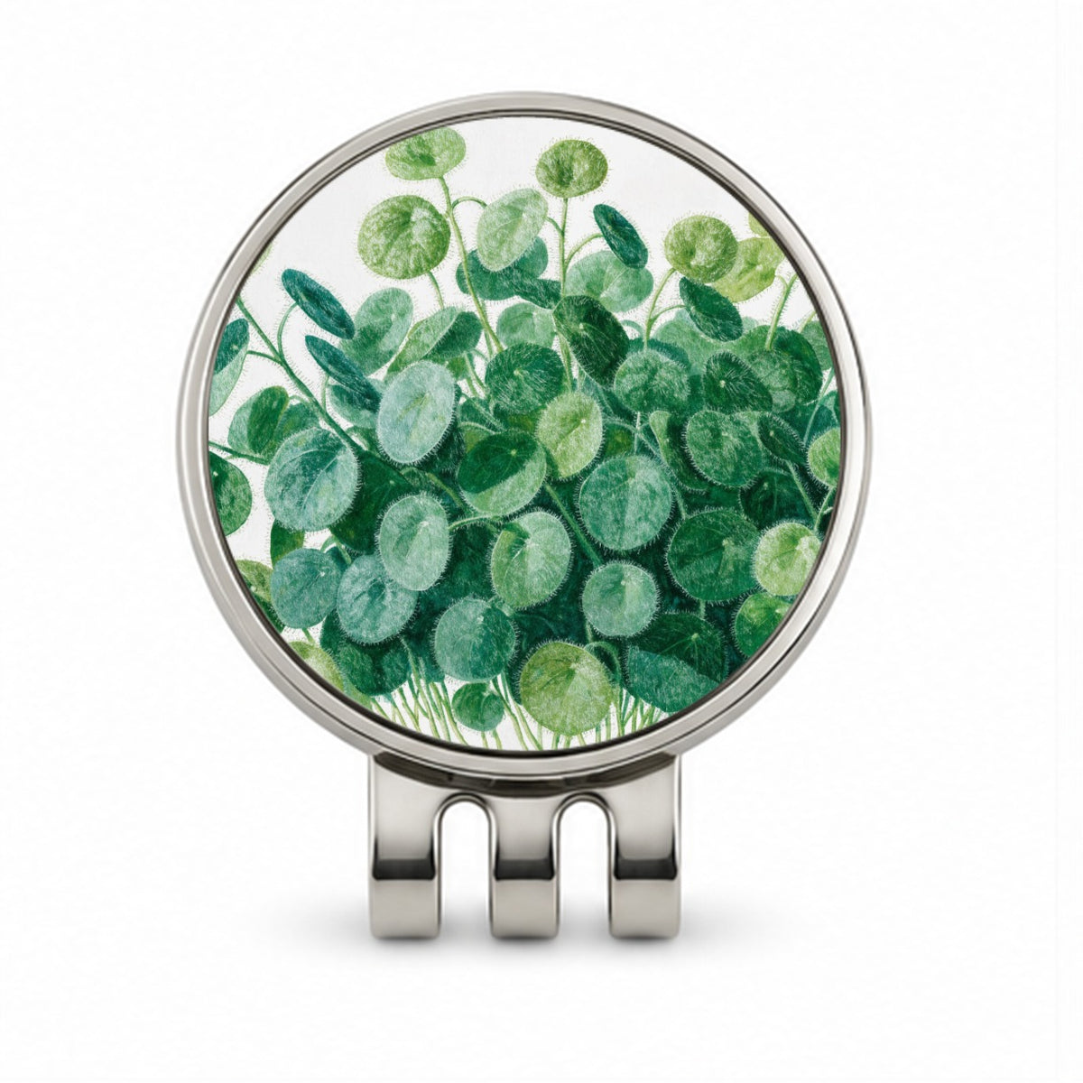 Pilea Chinese Money Plant Golf Hat Clip with Ball Marker