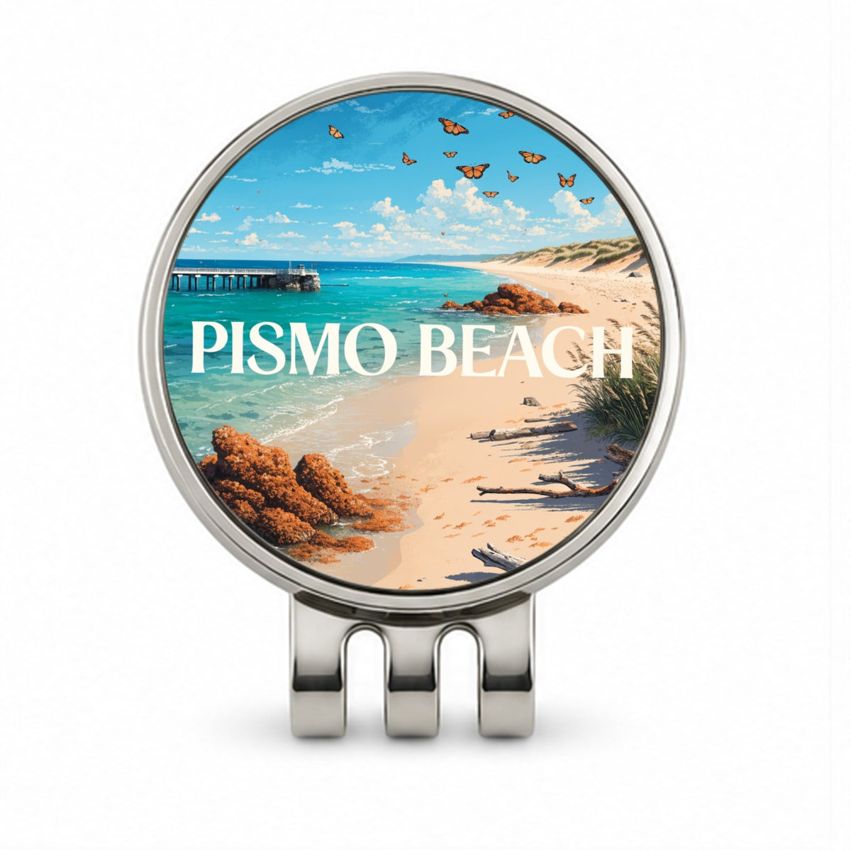Pismo Beach California Travel Golf Hat Clip with Ball Marker