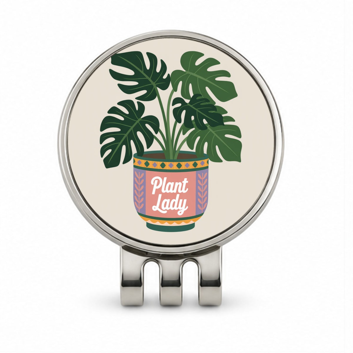 Plant Lady Monstera Golf Hat Clip with Ball Marker