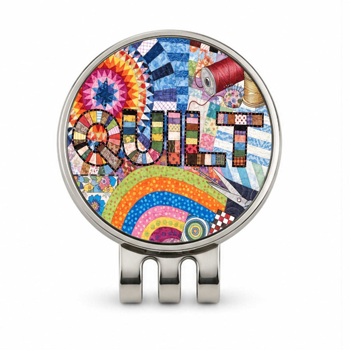 Quilt Quilting Quilter Sewing Colorful Golf Hat Clip with Ball Marker